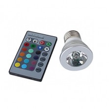 Free Shipping  E27 3W 150LM RGB Light LED Spot Bulb (110-240V)